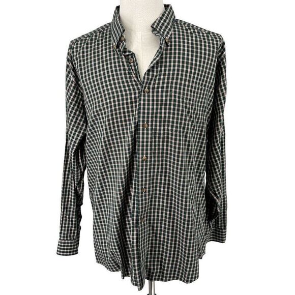 L.L. Bean Classic Green Plaid Button-Down Shirt Sz XL Traditional Fit EUC - Picture 1 of 13